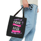 More Smiling Less Worrying Tote Bag - Bold Printed Tees