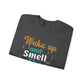 Wake Up and Smell the Coffee Crewneck Sweatshirt | Cozy Coffee Lovers Apparel - Bold Printed Tees