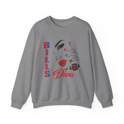 “Buffalo Bills Diva “Football Unisex Heavy Blend™ Crewneck Graphic Sweatshirt