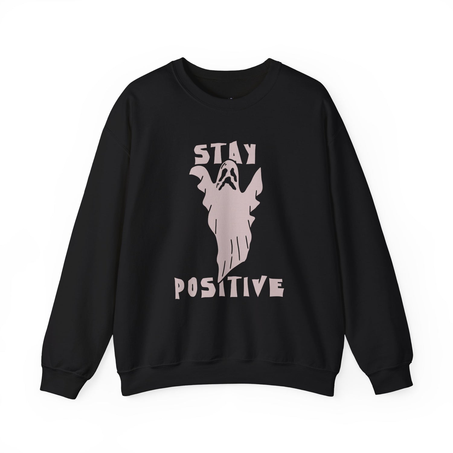 Stay Positive Halloween Crewneck Sweatshirt Unisex Relaxed Fit Motivational - Bold Printed Tees
