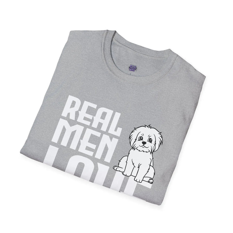 Real Men Love Dogs T-Shirt Funny Dog Lover Gift, Cute Puppy Graphic Shirt - Bold Printed Tees