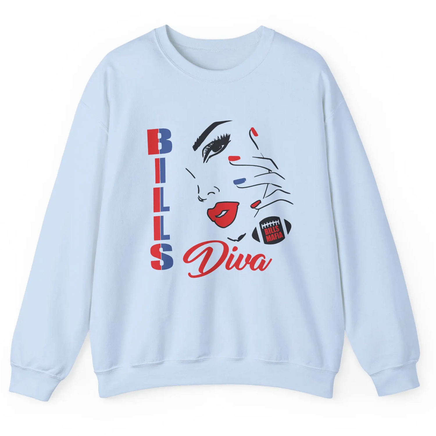 Bills Diva Crewneck Buffalo Sweatshirt Football Fan Crewneck - Bold Printed Tees