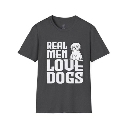 Real Men Love Dogs T-Shirt Funny Dog Lover Gift, Cute Puppy Graphic Shirt - Bold Printed Tees