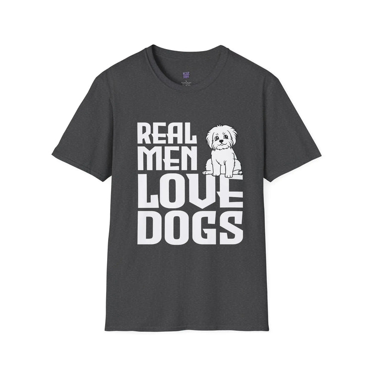 Real Men Love Dogs T-Shirt Funny Dog Lover Gift, Cute Puppy Graphic Shirt - Bold Printed Tees