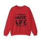 Without Music Life Would Be a Mistake Sweatshirt Music Lover Crewneck Pullover - Bold Printed Tees