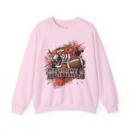 Bengals Football  Fierce Tiger Bengal Cincinnati Crewneck Sweatshirt
