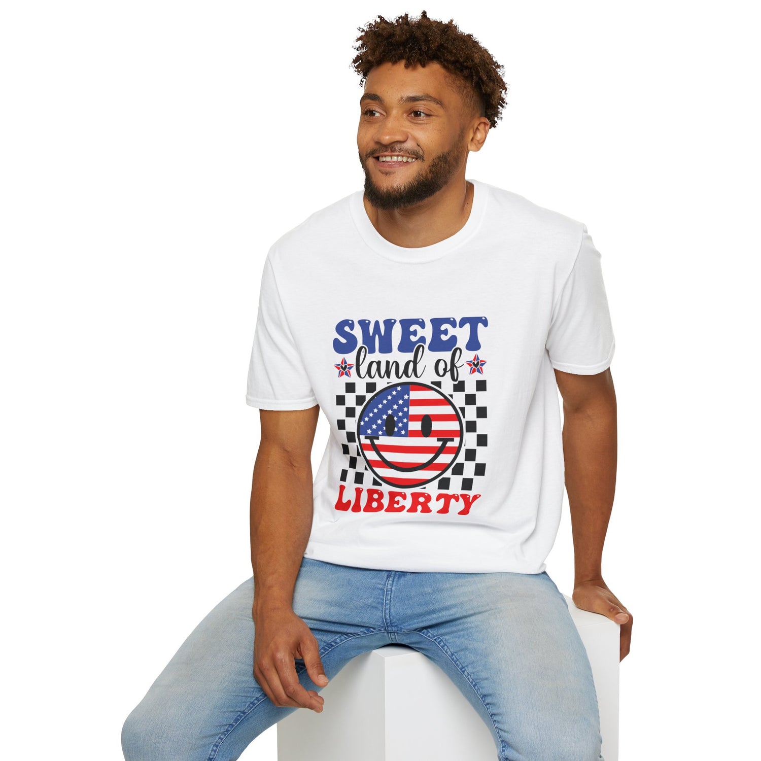 Sweet Land of Liberty T-Shirt Patriotic American Flag Graphic Tee - Bold Printed Tees