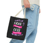 More Smiling Less Worrying Tote Bag - Bold Printed Tees