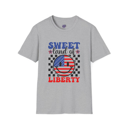 Sweet Land of Liberty T-Shirt Patriotic American Flag Graphic Tee - Bold Printed Tees