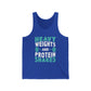 Heavy Weights And Protein Shakes Gym Fitness Unisex Jersey Tank