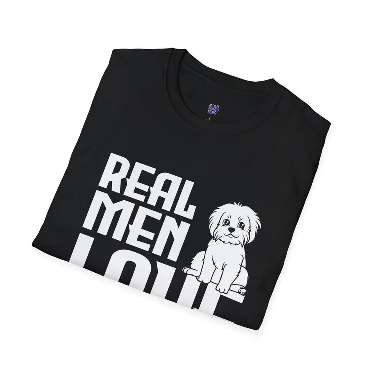 Real Men Love Dogs T-Shirt Funny Dog Lover Gift, Cute Puppy Graphic Shirt - Bold Printed Tees