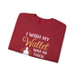 Funny Thick Thighs Wallet Sweatshirt, Cozy Casual Wear, Humor, Unisex Crewneck