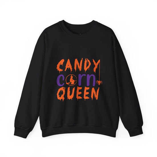 Candy Corn Queen Halloween Sweatshirt Fall Cozy Crewneck - Bold Printed Tees