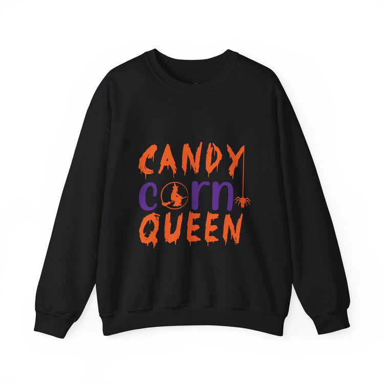Candy Corn Queen Halloween Sweatshirt Fall Cozy Crewneck - Bold Printed Tees