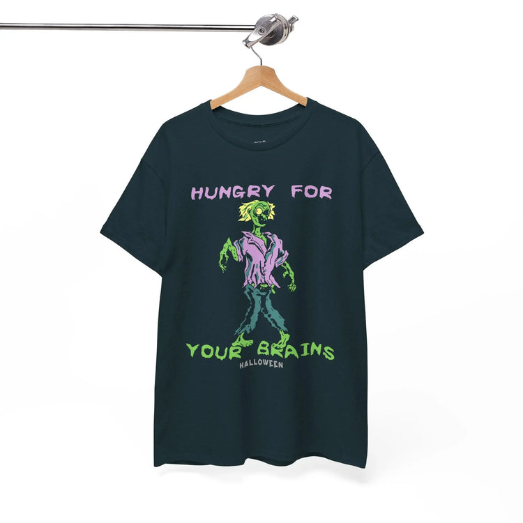 Hungry For Your Brains – Funny Zombie Halloween Shirt for Spooky Season - Bold Printed Tees