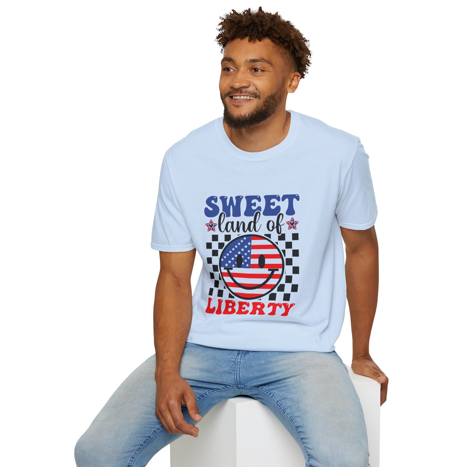 Sweet Land of Liberty T-Shirt Patriotic American Flag Graphic Tee - Bold Printed Tees
