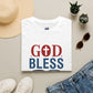 God Bless America T-Shirt — Patriotic Christian Tee with Cross & Flag Graphics - Bold Printed Tees