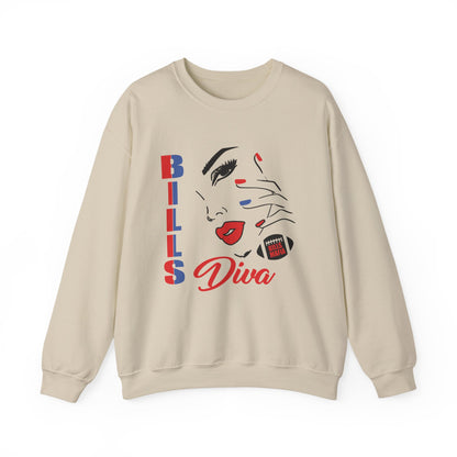 “Buffalo Bills Diva “Football Unisex Heavy Blend™ Crewneck Graphic Sweatshirt