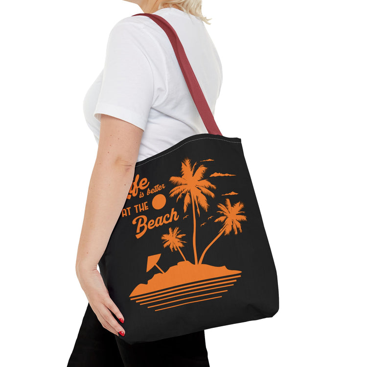 "Life is Better at the Beach" Island Palm Print - Bold Printed Tees