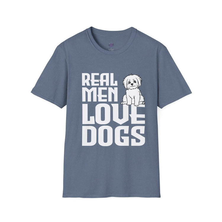 Real Men Love Dogs T-Shirt Funny Dog Lover Gift, Cute Puppy Graphic Shirt - Bold Printed Tees