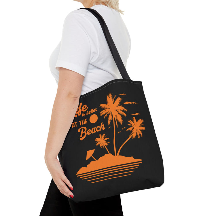 "Life is Better at the Beach" Island Palm Print - Bold Printed Tees