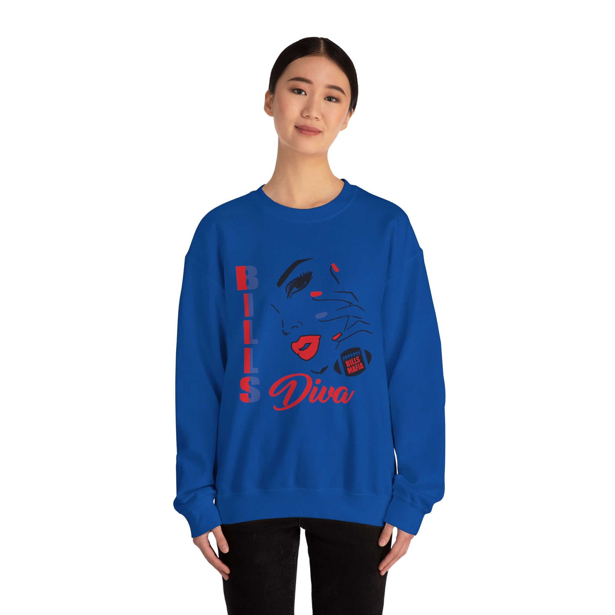 “Buffalo Bills Diva “Football Unisex Heavy Blend™ Crewneck Graphic Sweatshirt