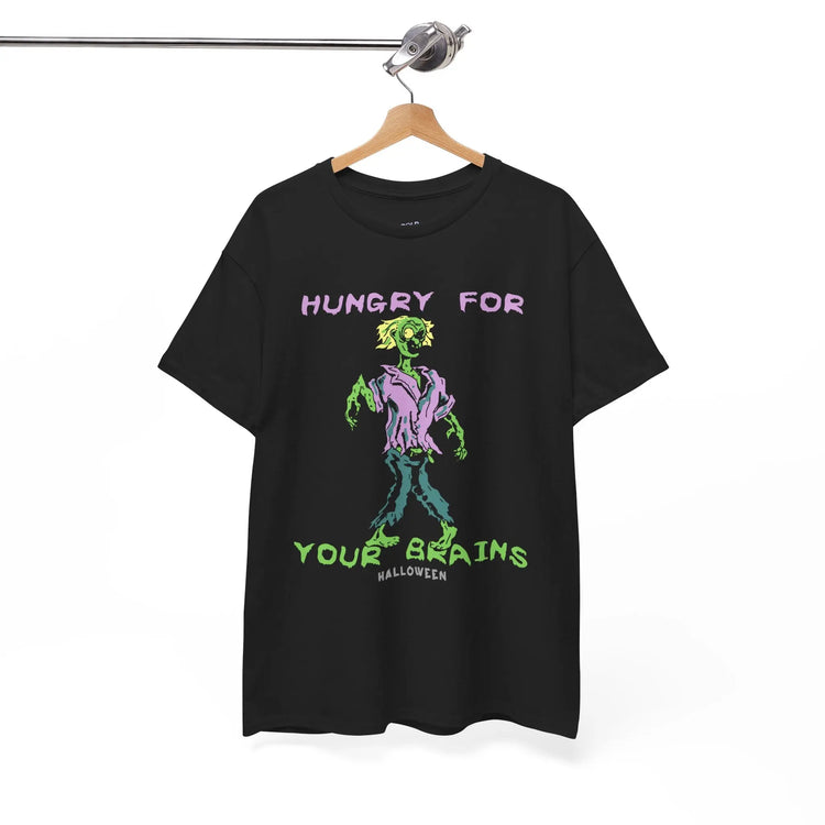 Hungry For Your Brains – Funny Zombie Halloween Shirt for Spooky Season - Bold Printed Tees