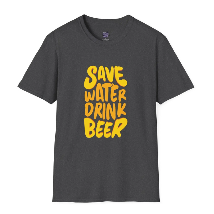 Save Water Drink Beer T-Shirt Funny Beer Lover Gift, Unisex Party Tee - Bold Printed Tees
