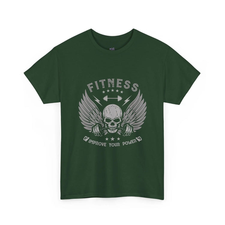 Fitness Improve Your Power Skull Wing T Shirt Gym Workout Tee - Bold Printed Tees
