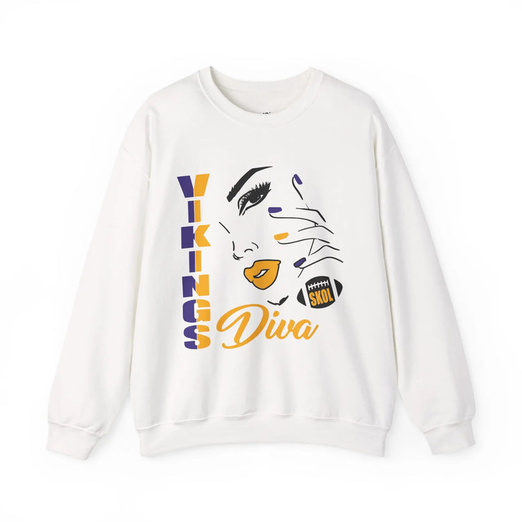 Vikings Diva Crewneck Sweatshirt – Football Game Day Attire - Bold Printed Tees