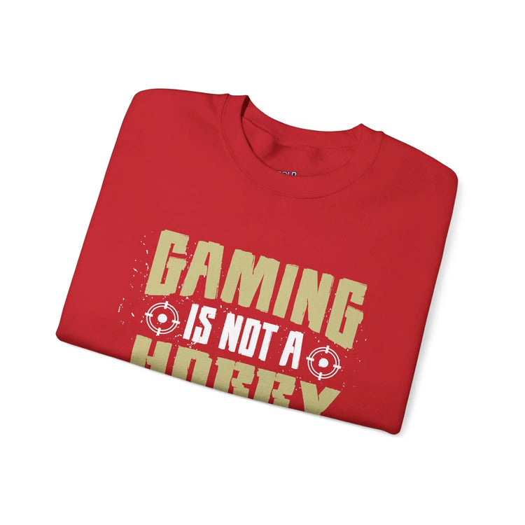 Gaming Adventure Sweatshirt “Gaming Is Not a Hobby It’s an Adventure” Crewneck, Funny Gamer Gift, Cozy Video Game Apparel - Bold Printed Tees