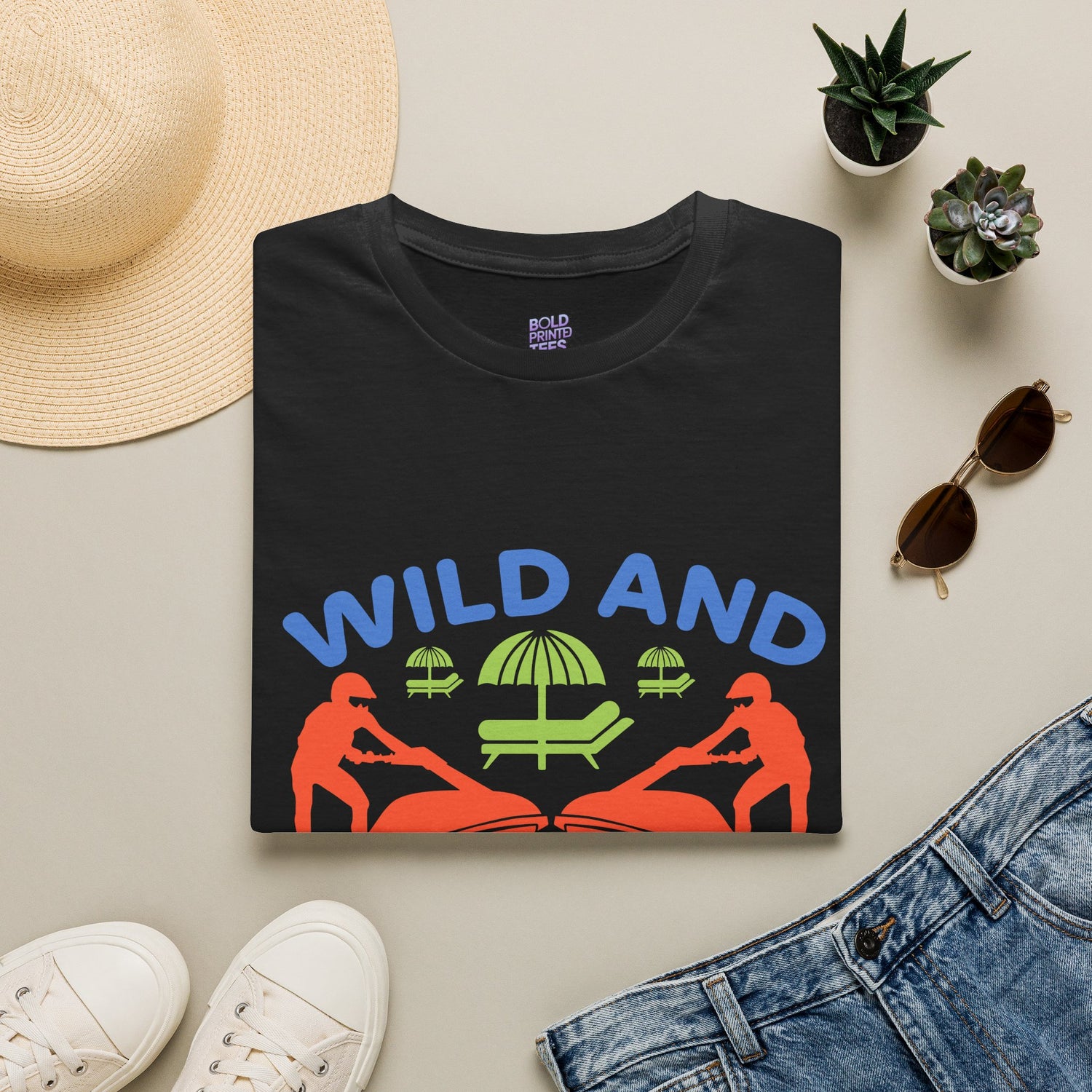 "Wild and Free Just Like the Sea" Beach Adventure Tee - Bold Printed Tees
