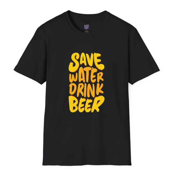 Save Water Drink Beer T-Shirt Funny Beer Lover Gift, Unisex Party Tee - Bold Printed Tees