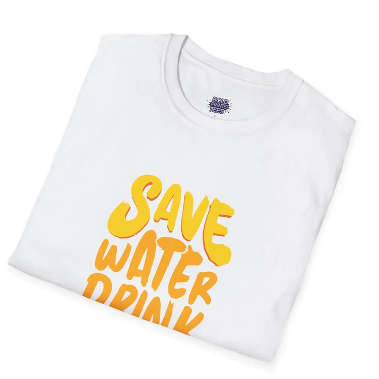Save Water Drink Beer T-Shirt Funny Beer Lover Gift, Unisex Party Tee - Bold Printed Tees